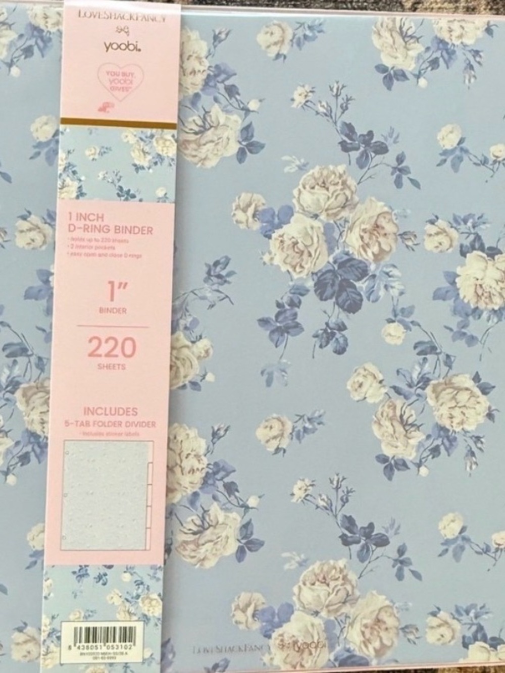 LoveShackFancy Target Collection Blue Floral  Binder w Dividers
